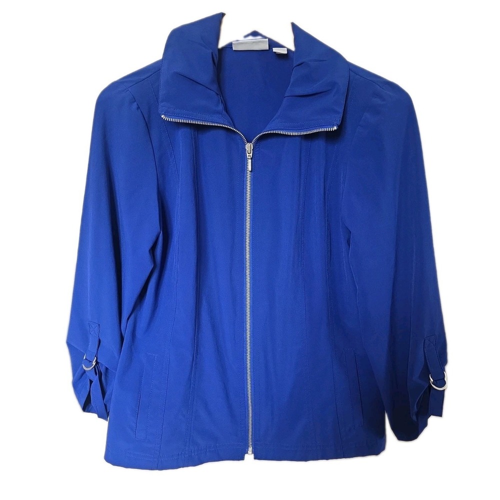 Weekends by Chico's Lightweight Blue Jacket Woman's Size 0 (Chico's Size)